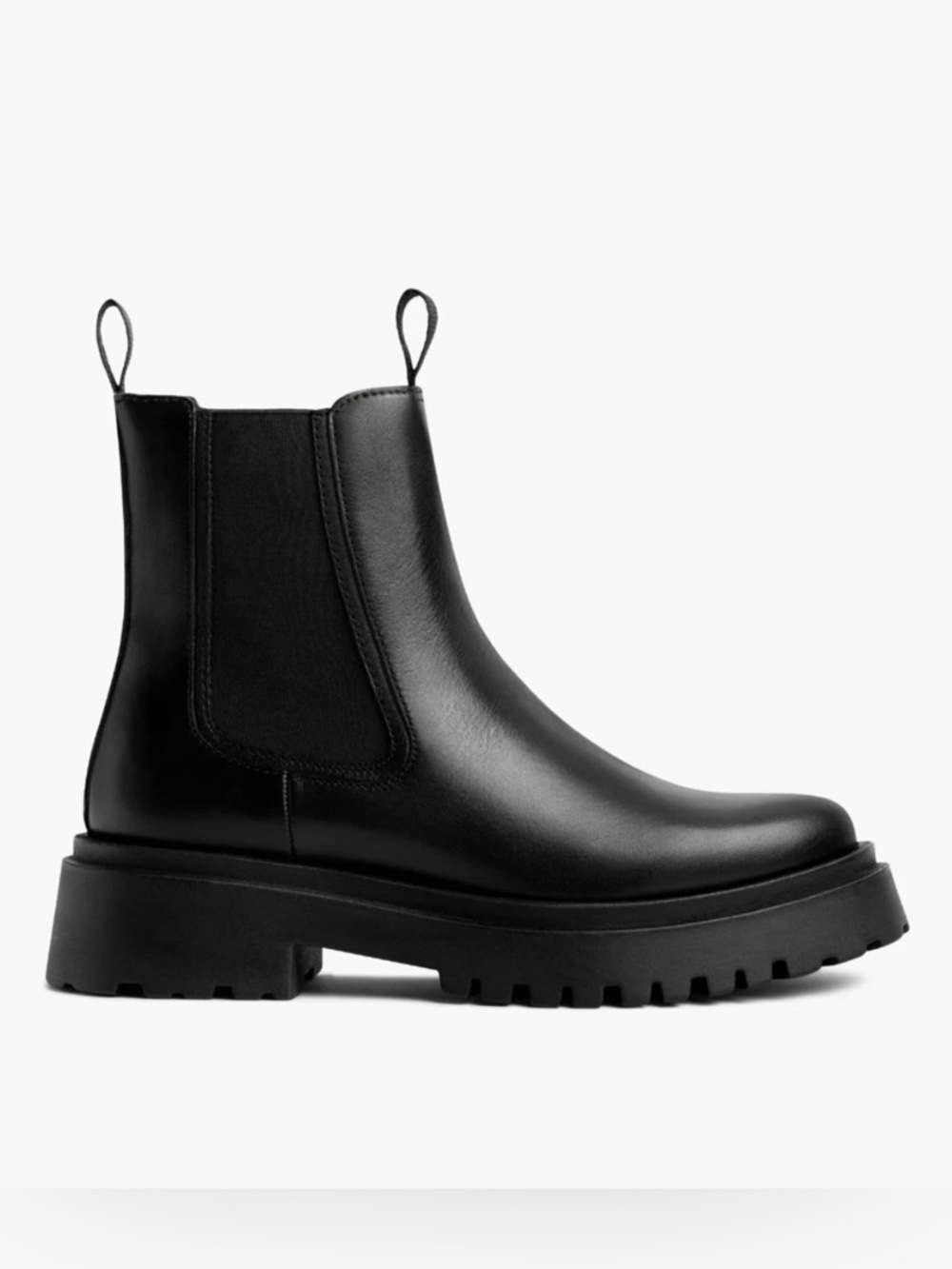 Thursday Boot Company Black Leather Chelsea Lug Boots - w/box